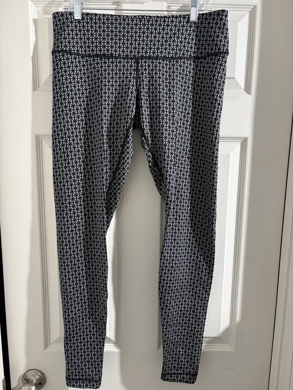 Lululemon Wunder Under Pant Full-On LuonTri Geo Silver Spoon Black Sz 10